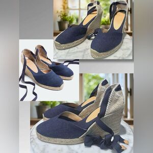 Castañer Jute Espadrille Handmade In Spain Platform Wedges Size 41